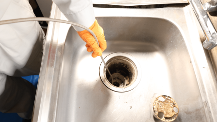 シンク排水管高圧洗浄